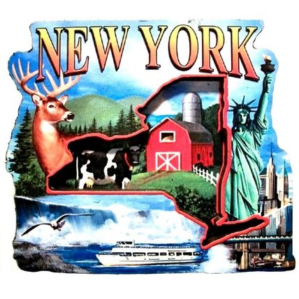 New York Montage Artwood Fridge Magnet