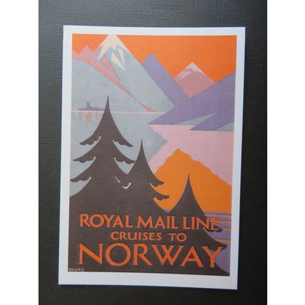 Norway, Royal Mail Line Poster, SHP1, 31/50 Ltd Ed Postercard Postcard