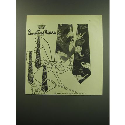 1949 Countess Mara Ties Ad - Donkey Democrat and Elephant Republican
