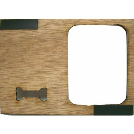 Schipperke w Paws Engraved Wood Picture Frame Magnet