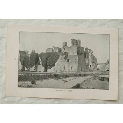 Vintage illustration: Ullswater / Middleham Castle