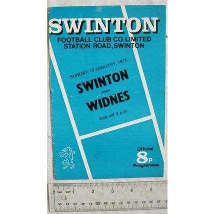 1976 programme Swinton v. Widnes