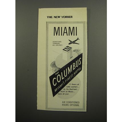 1951 The Columbus Hotel Ad - Miami