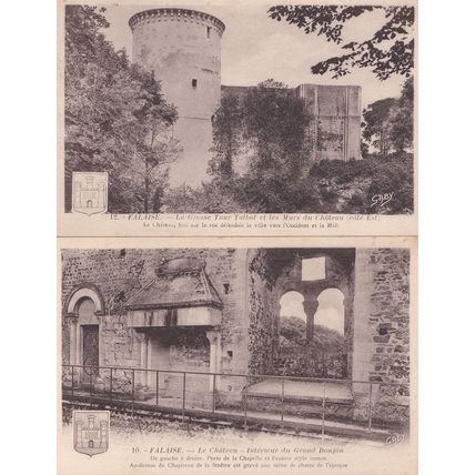 Falaise Le Chateau 2x French History Rare Postcard s