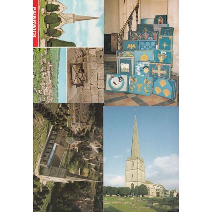 St Marys Church Painswick Gloucester Kneelers Aerial 4x Postcard s