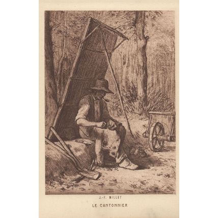 JF Millet Le Cantonnier French Old Painting Postcard