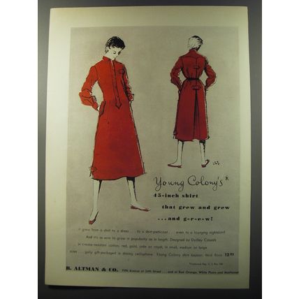 1953 B. Altman Young Colony Dress by Dudley Casuals Advertisement