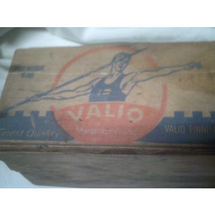 Antique wood Valio cheese box made in Finland