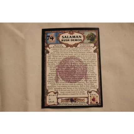 Salaman Rush Demon 1993 Merlin Battle Cards NO. 74