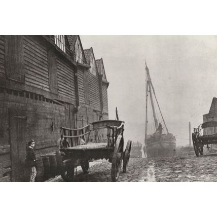 Victorian Boy in Cannon Row Westminster Boat Ship London Rare Photo Postcard