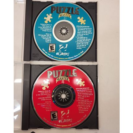 2002 eGames Puzzle Master 3 & 4 PC CD-ROM Windows 95/98/ME/2000 (Lot of 2 Disc)