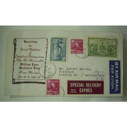 CANADA SPECIAL DELIVERY AIRMAIL COVER POSTED IN ONTARIO IN 1951