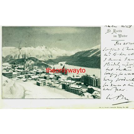 St Moritz Im Winter, Switzerland, Sanagen, Postcard