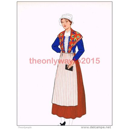 Franche-Comte, Costume of a Woman, Costume, Book Illustration (Print), c1939