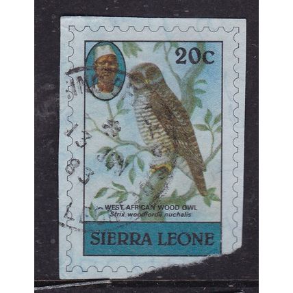 Sierra Leone 20c West African Wood Owl Stationary Cut Out VGC