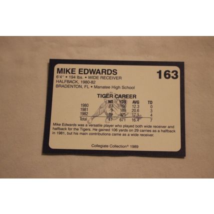Mike Edwards 1989 Collegiate Collection Auburn NO. 163