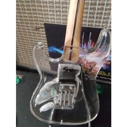 FENDER - Clear Acrylic Strat 1:4 Scale Replica Guitar ~Axe Heaven~