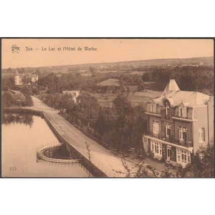 Le Lac et l'Hôtel de Warfaz, Spa, 1927 - De Graeve Star CPA