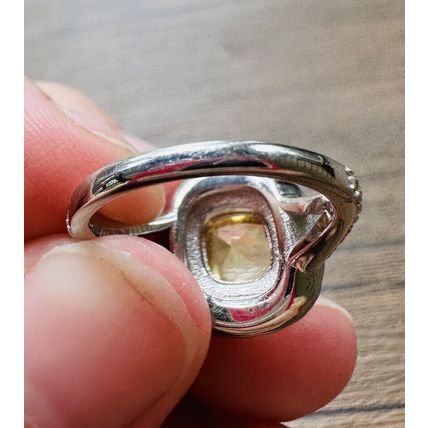Ring Bomb Party Jewelry Brilliant Yellow & Clear Gems W/ .925 St Silver Band Sz6