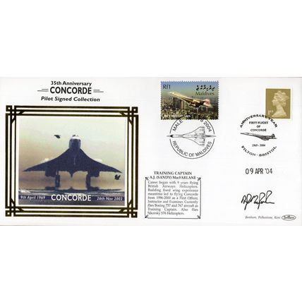 Captain Sandy MacFarlane Concorde Pilot Hand Signed FDC