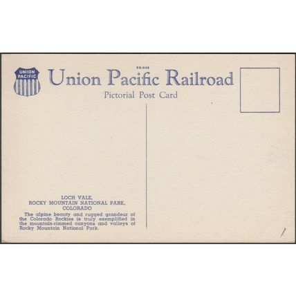 Loch Vale, Rocky Mountain National Park, Colorado, 1945 - Union Pacific Postcard