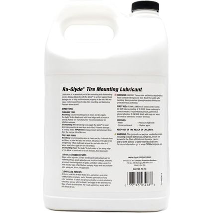 Ruglyde Tire Mounting and Rubber Lubricant, 1 Gallon Bottle, Rejuivanate Tire Ru