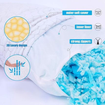 SUPA MODERN Cooling Bed Pillows for Sleeping 2 Pack Shredded Memory Foam Pillows