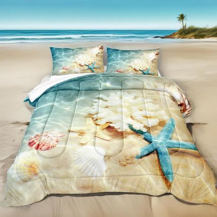 Bedbay Beach Comforter Sets King Size Beach Themed Bedding 3 Pieces Microfiber S