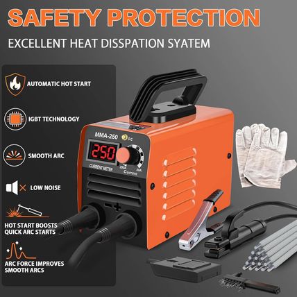 Super Mini Stick Welder Machine,110V 250A ARC Portable MMA Welding Machine for B