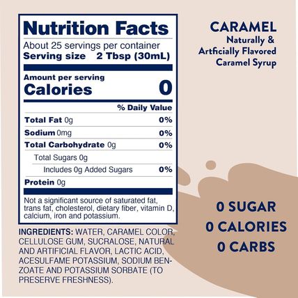 Jordan'S Skinny Syrups Salted Caramel, Sugar Free Flavoring Syrup, 25.4 Ounce Bo