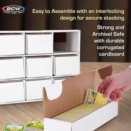 BCW Card House Storage Unit with 12 X 800Ct Boxes | Holds up to 9600 Cards | Org