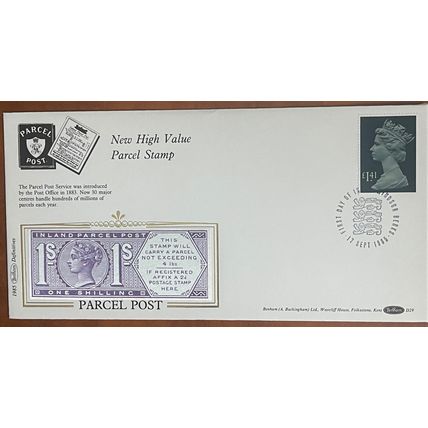 GB 1985 £1.41 Parcel Post Benham Silk First Day Cover D29 FDC SG1026d UF4 stamp