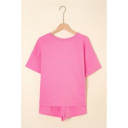 Bonbon Sequin Halloween Pumpkin Pattern V Neck Tee and Drawstring Bottoms Casual