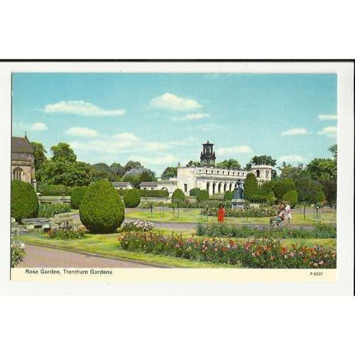 Staffordshire TRENTHAM GARDENS Rose Garden Postcard by Dennis (P.4207)