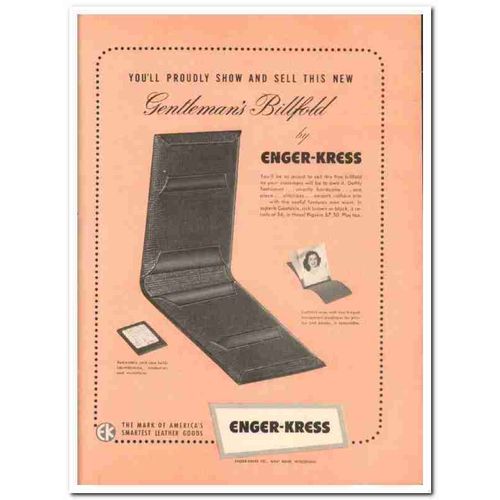 enger-kress company 1946 show sell billfold leather goods vintage ad