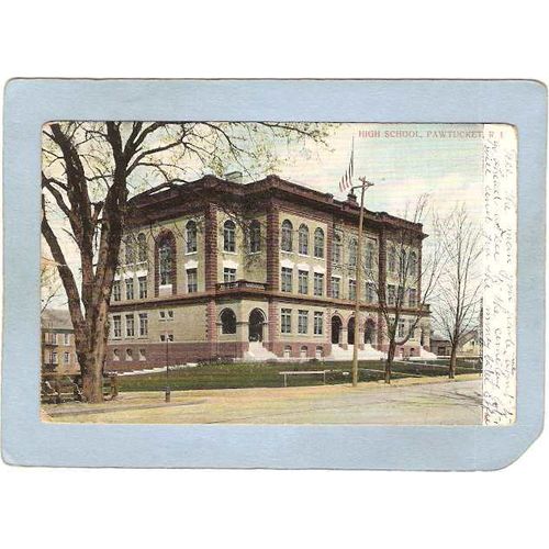 Rhode Island Pawtucket Postcard High School Undivided Back~1077