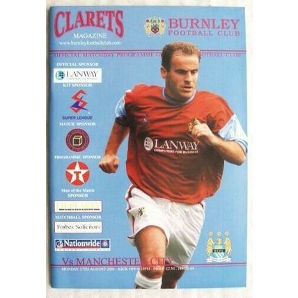2001 programme Burnley v. Manchester City