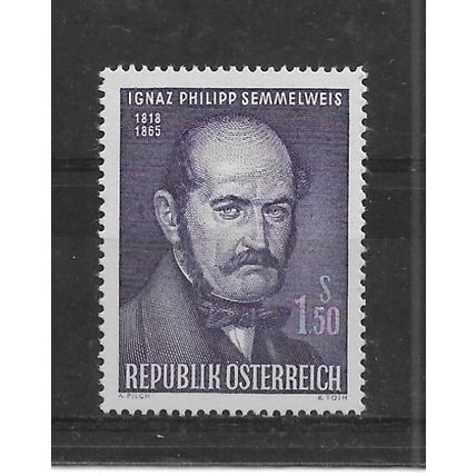 Austria.Death Cent of Ignaz Semmelweis (physician) stamp.Unmounted Mint.Aug22