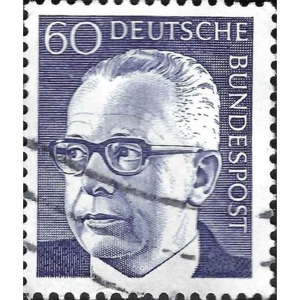 GERMANY, Dr Gustav Heinemann, violet-blue 1971, 60pf, #3