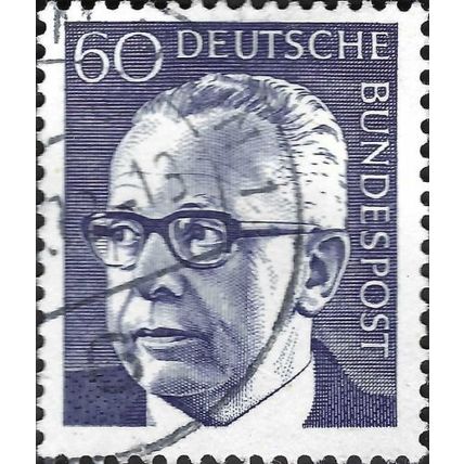 GERMANY, Dr Gustav Heinemann, violet-blue 1971, 60pf, #4