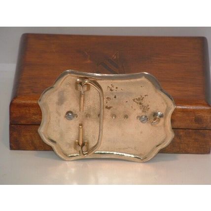 Pre-Owned Women’s Gold Tone Stone Holder Belt Buckle