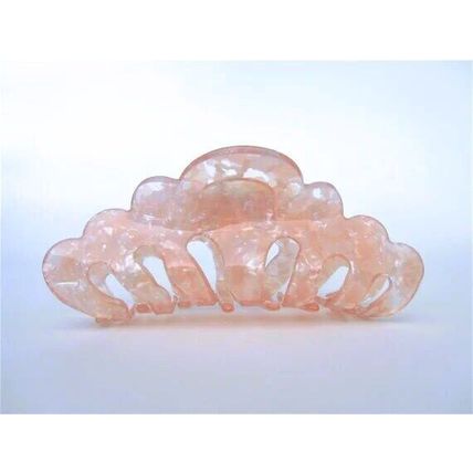 lite pink and white marbled hair claw clip medium fine hair