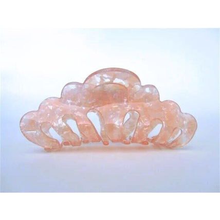 lite pink and white marbled hair claw clip medium fine hair