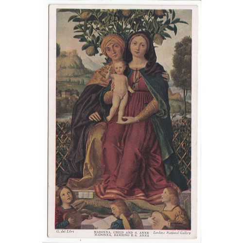 Madonna Child and S Anne Medici Society Religous Art Postcard 83