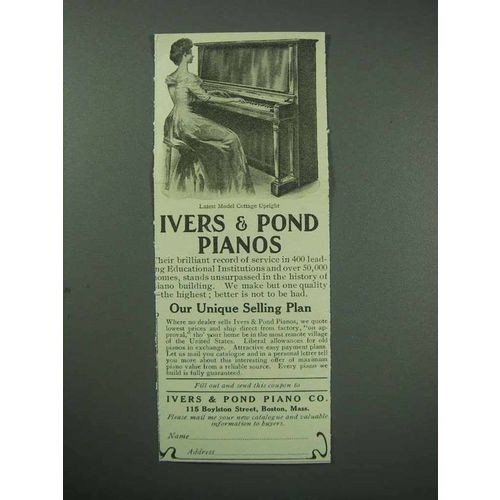 1913 Ivers & Pond Cottage Upright Piano Ad