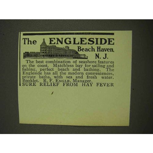 1912 The Engleside Resort Ad - Beach Haven N.J.