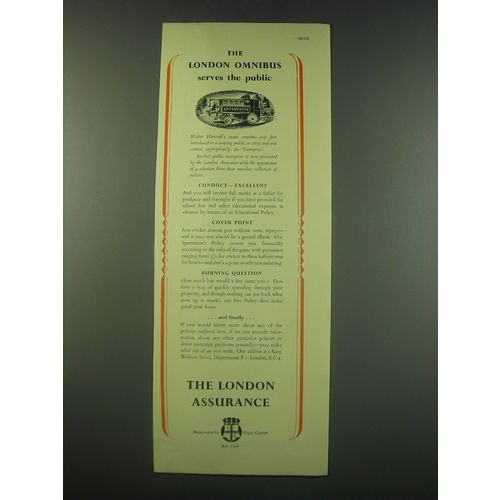 1953 The London Assurance Ad - The London Omnibus serves the public