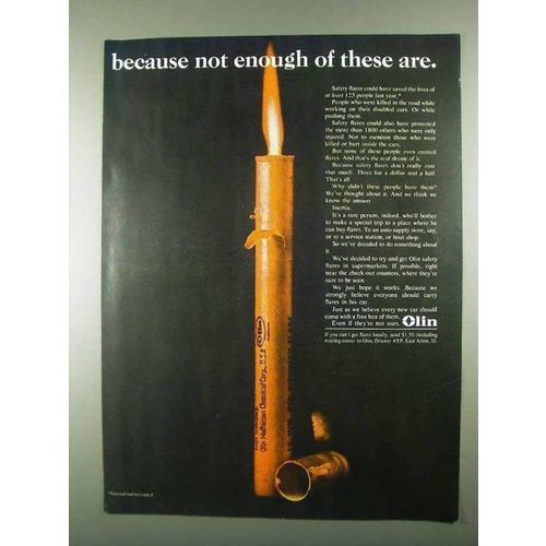 1967 Olin Chemical Safety Flares Ad - Not Enough