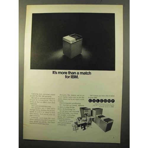 1970 Calcomp Ad - CD12 Storage Facility, CD1 Disk Drive