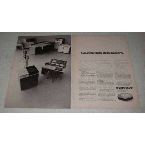 1970 CalComp CD-1 Disk Drive Ad - Steps Out of Line